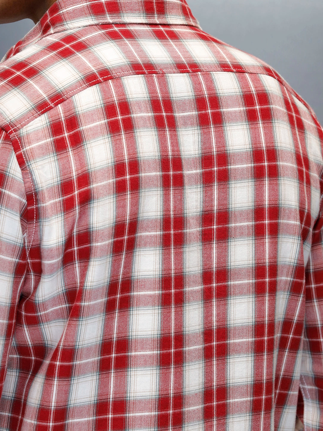 Men's Casual Regular Fit Checkered Pattern Shirt | Red