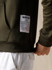 Contrast Full Zip Olive Hoodie