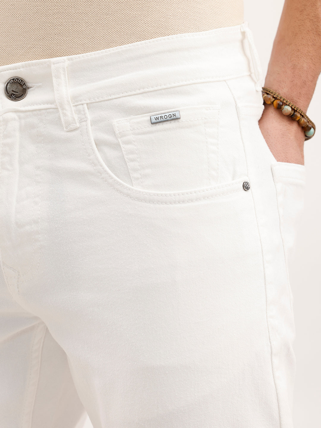 Skinny Cropped Denim Jeans | White