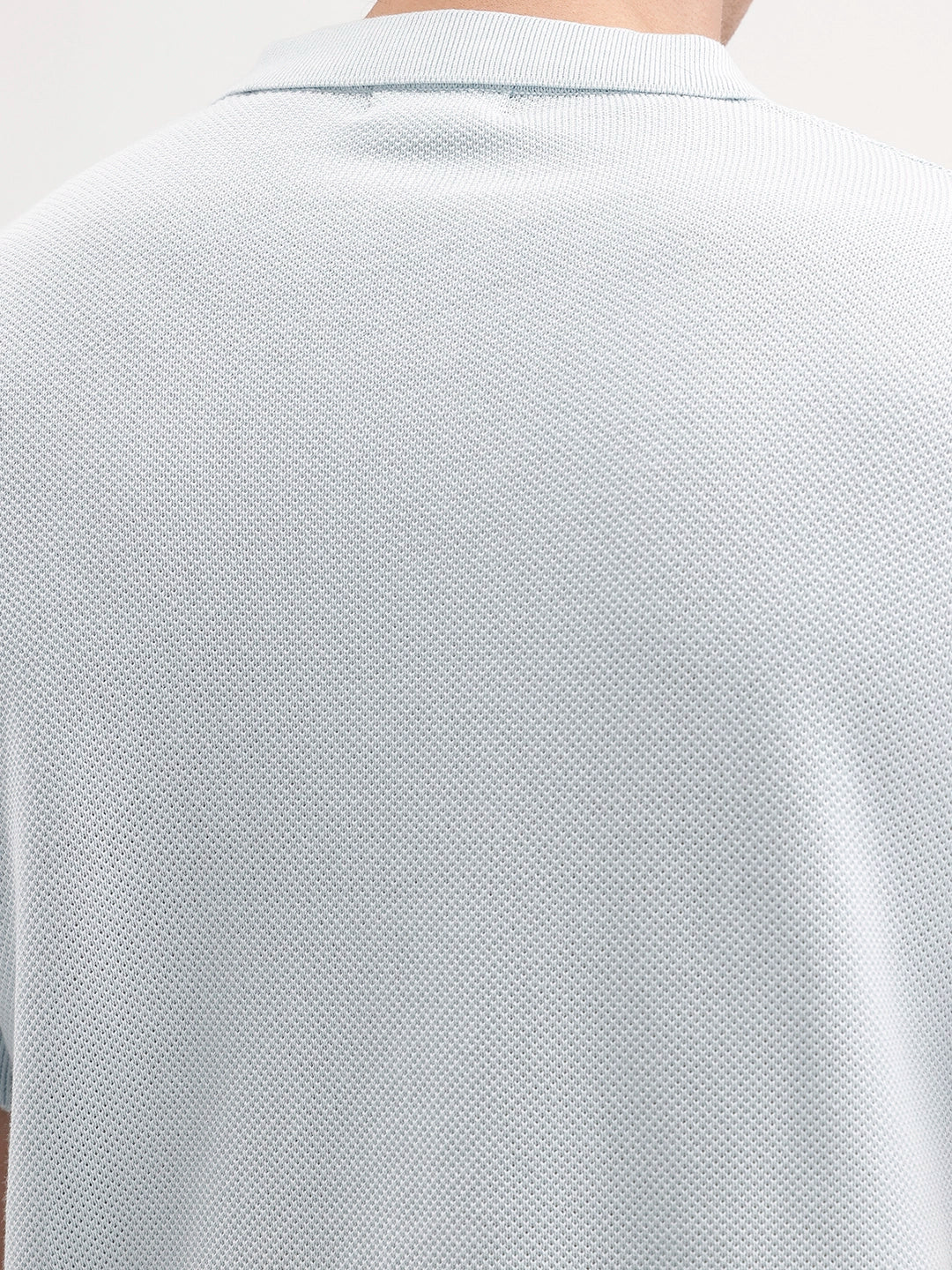 Slim Flat Knit Polo T-Shirt | Light Blue