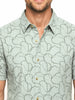 Textured Comfort Fit AOP Shirt | Light Green