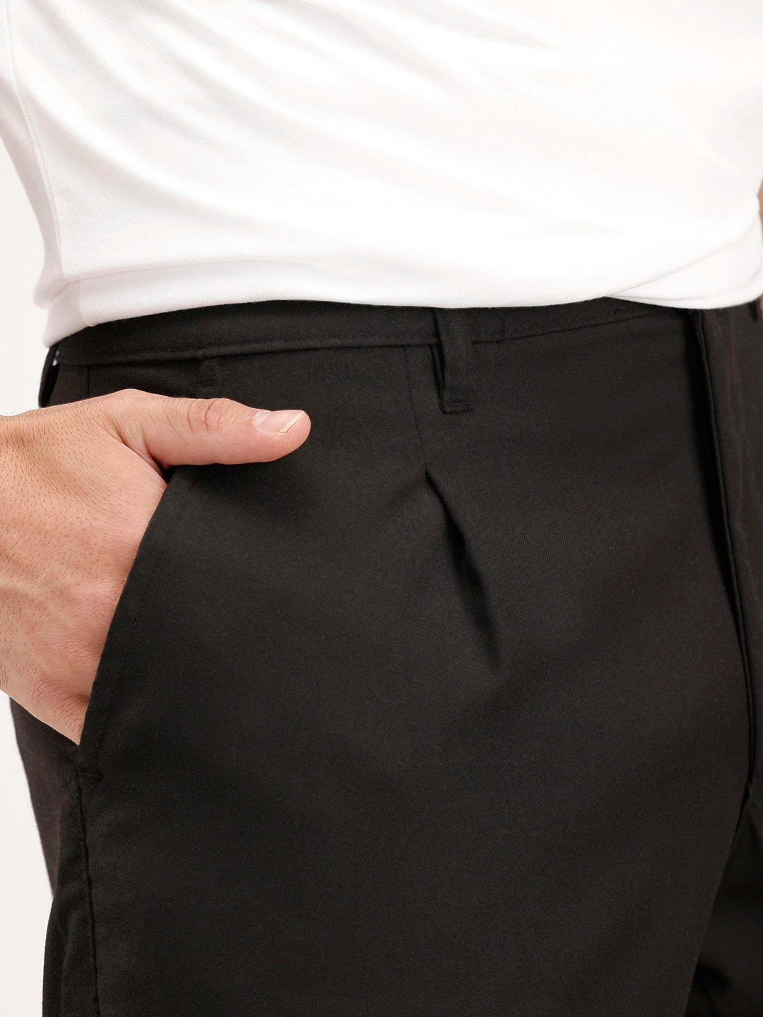 Men's Casual Loose Fit Cargo Trousers | Black