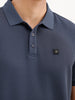 Solid Textured Polo T-Shirt  | Blue