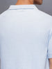 Fine- textured knit polo | Blue