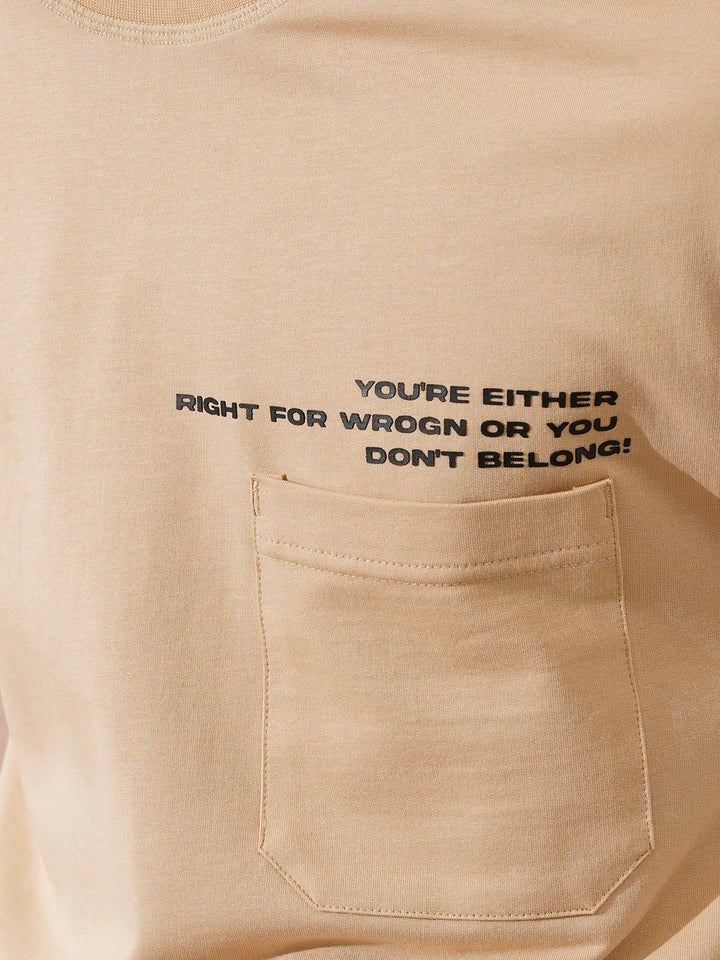 Heavy GSM 3/4th Sleeve T-Shirt | Beige