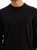 Solid Comfort Fit Full Sleeve Sweater | Black