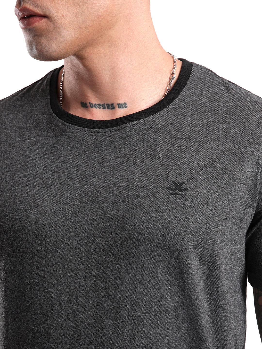 Melange Grey Crew Neck T-Shirt