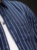 Herringbone Striped Slim Fit Shirt  | Navy Blue
