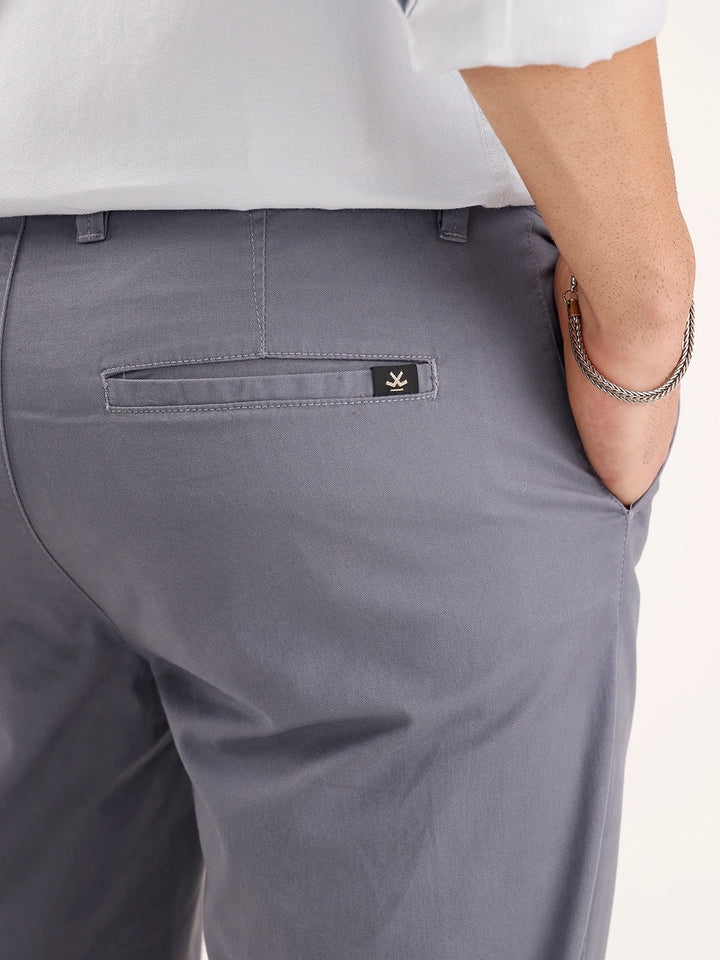 Solid Slim Fit Trouser   |  Grey