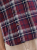 Slim Fit Check Shirt In Special Slub Weave | Maroon