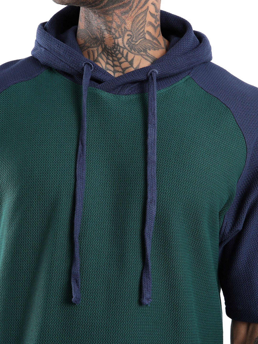 Teal Hooded Oversized T-Shirt