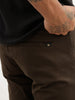 Solid Slim Fit Pleated Trouser | Olive