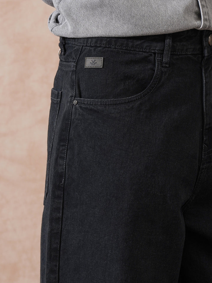Solid Baggy Fit Jeans | Black