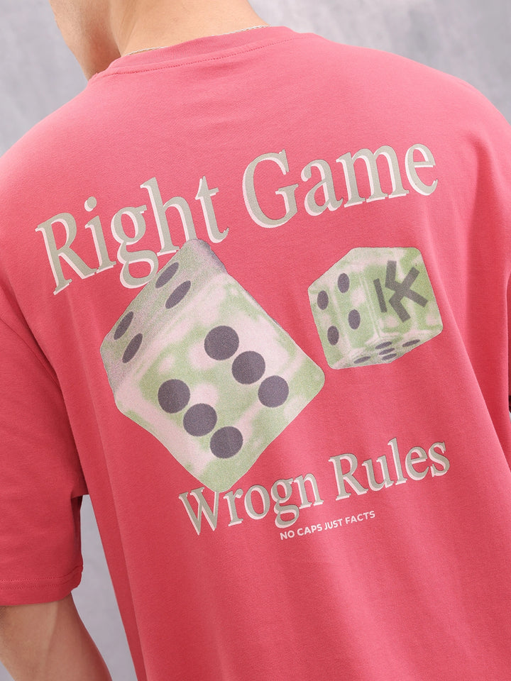 Game Inspired Graphic Printed Oversized Fit T-shirt | Red