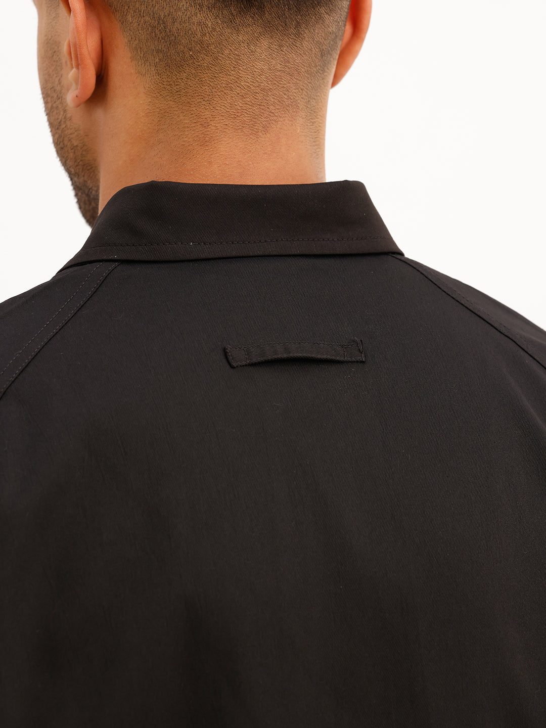 Solid Regular Fit Zipper Jacket | Brown