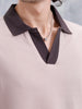 Oversized Johnny Collar Sporty Polo T-Shirt | Brown
