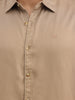 Slim Fit Solid Full Sleeve Shirt | Beige