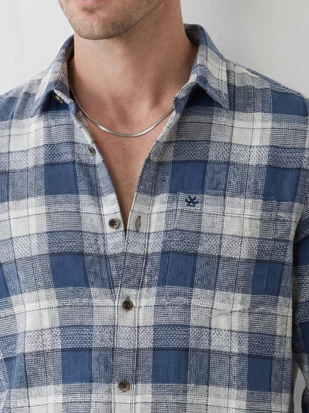 Regular Fit Checkered Shirt | Blue