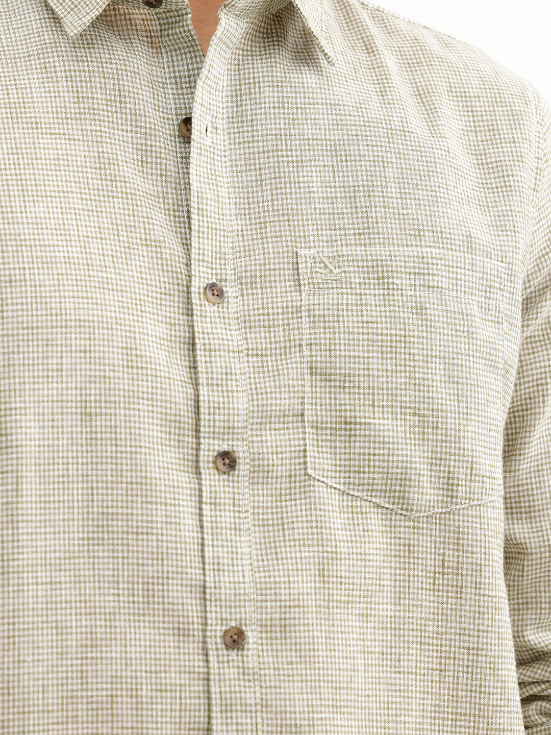 Classic Regular Fit Chekered Shirt  | Green