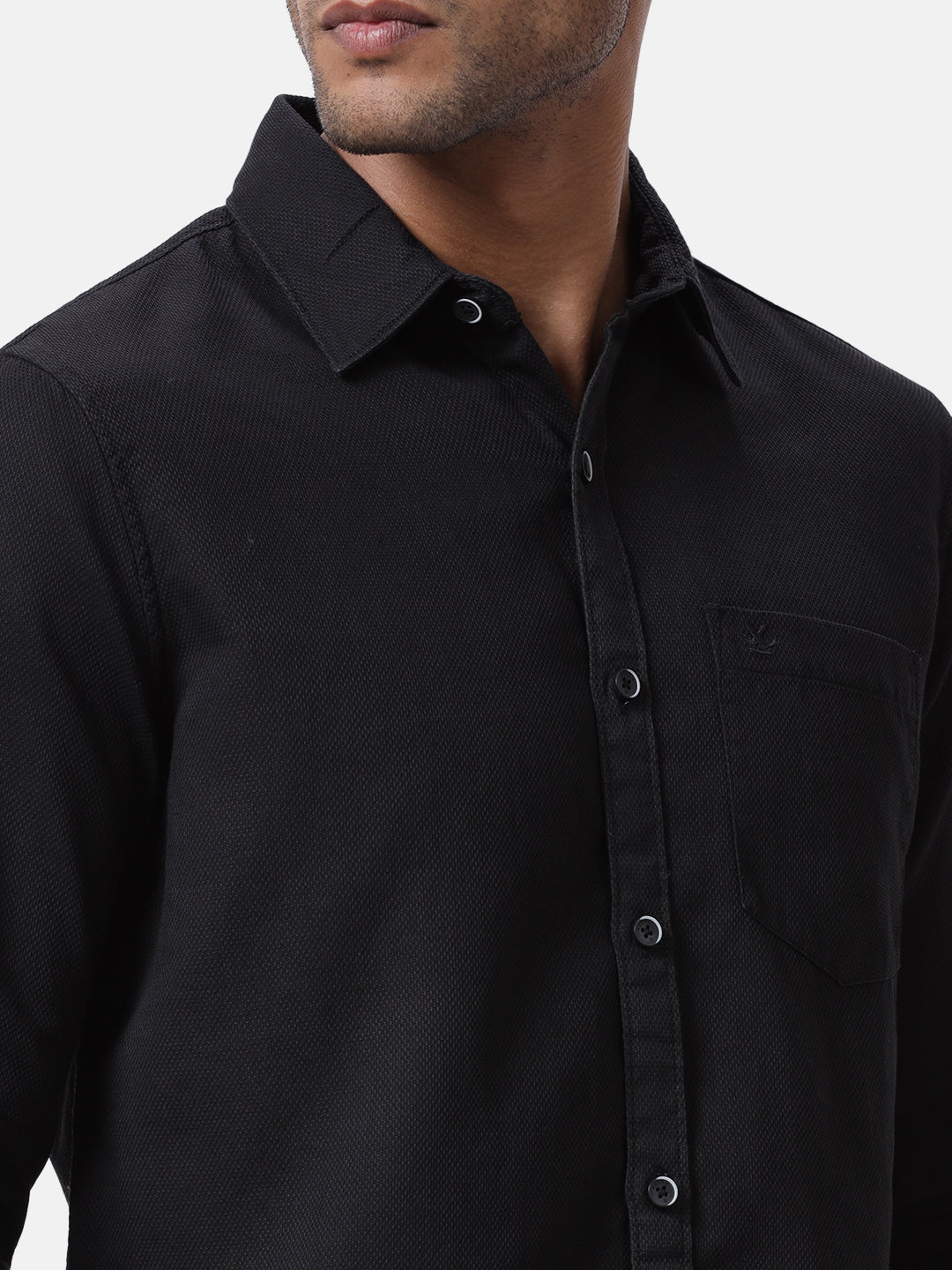 Fine Black Solid Shirt