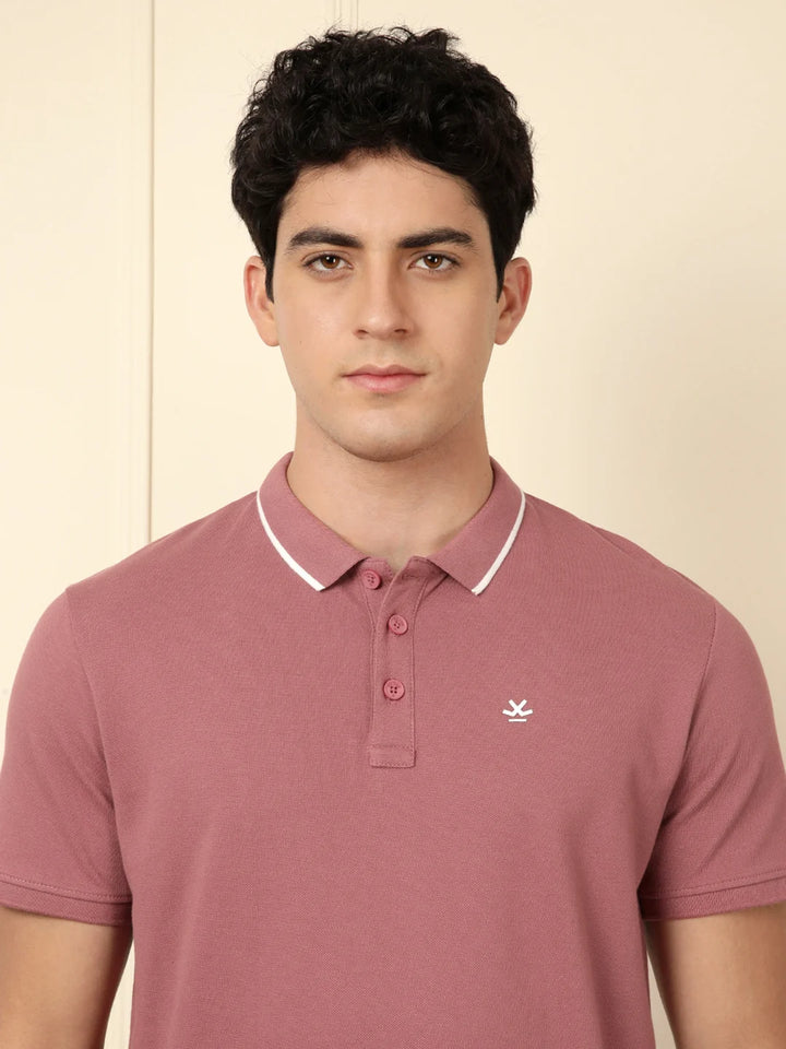 Regular Fit Pique Polo T-Shirt | Pink