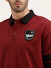 Oversized Contrast Collar Polo T-Shirt | Maroon