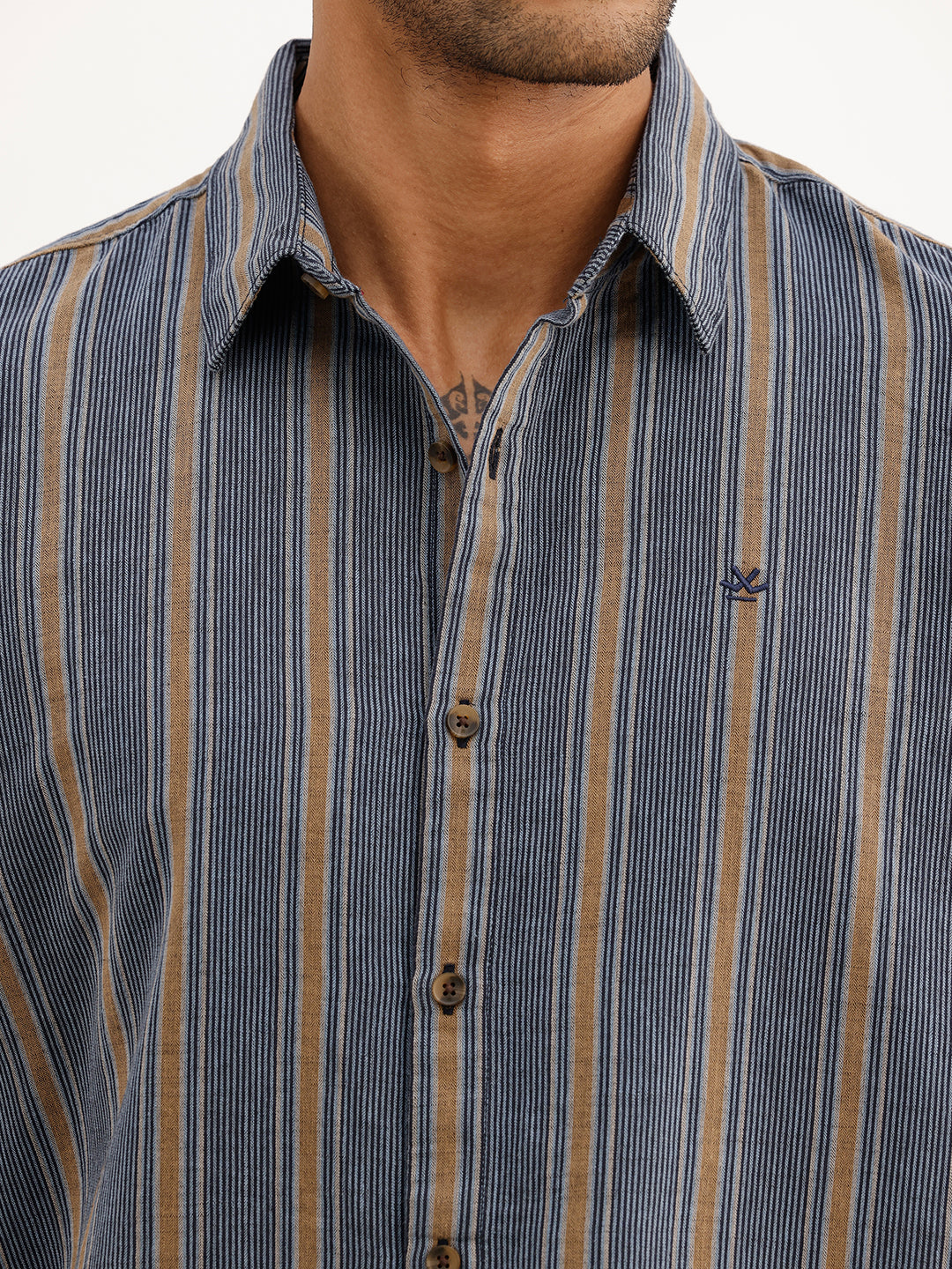 Slim Fit Striped Full Sleeve Shirt | Blue | WSH02FSSL0032S