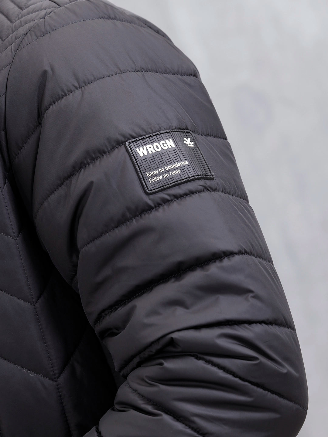 Casual Regular Fit Stand Collar Puffer Jacket | Black