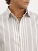 Comfort Fit Full Sleeve Striped Shirt | Grey