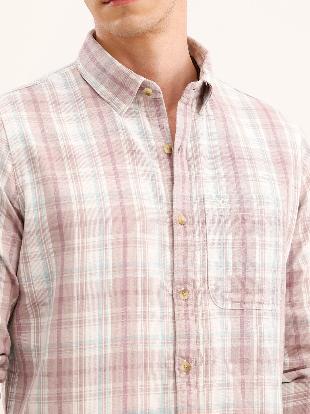 Regular Fit Checkered Shirt | Grey