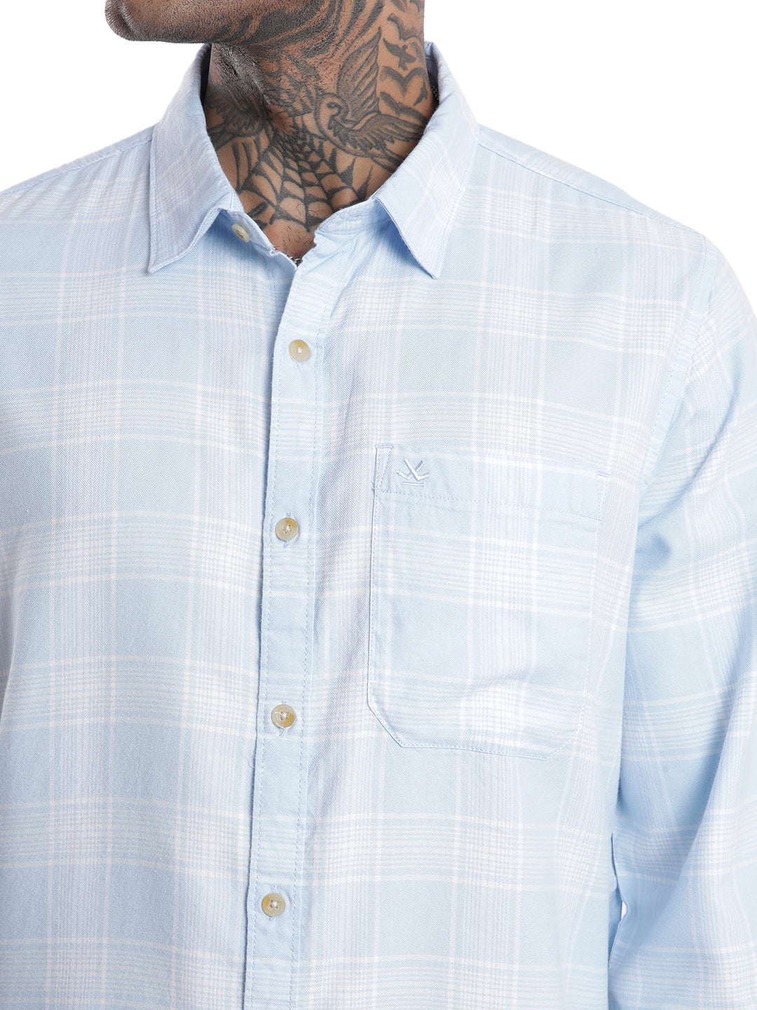 Premium Blue Checkered Long Sleeve Shirt