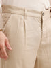 Loose Fit Linen Blend Trouser  | Khaki