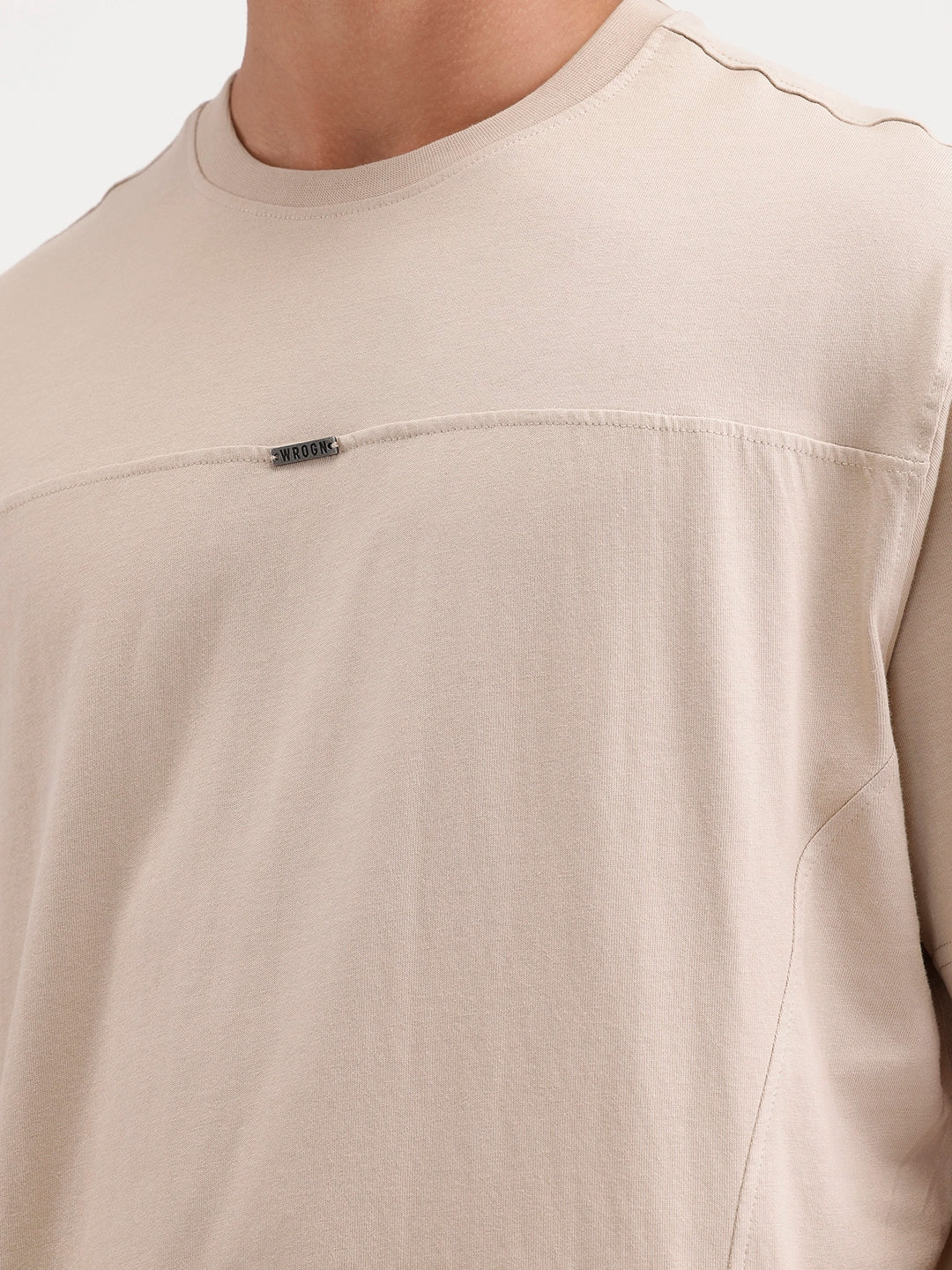 Oversized Cut & Sew T-Shirt | Beige