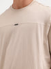 Oversized Cut & Sew T-Shirt | Beige