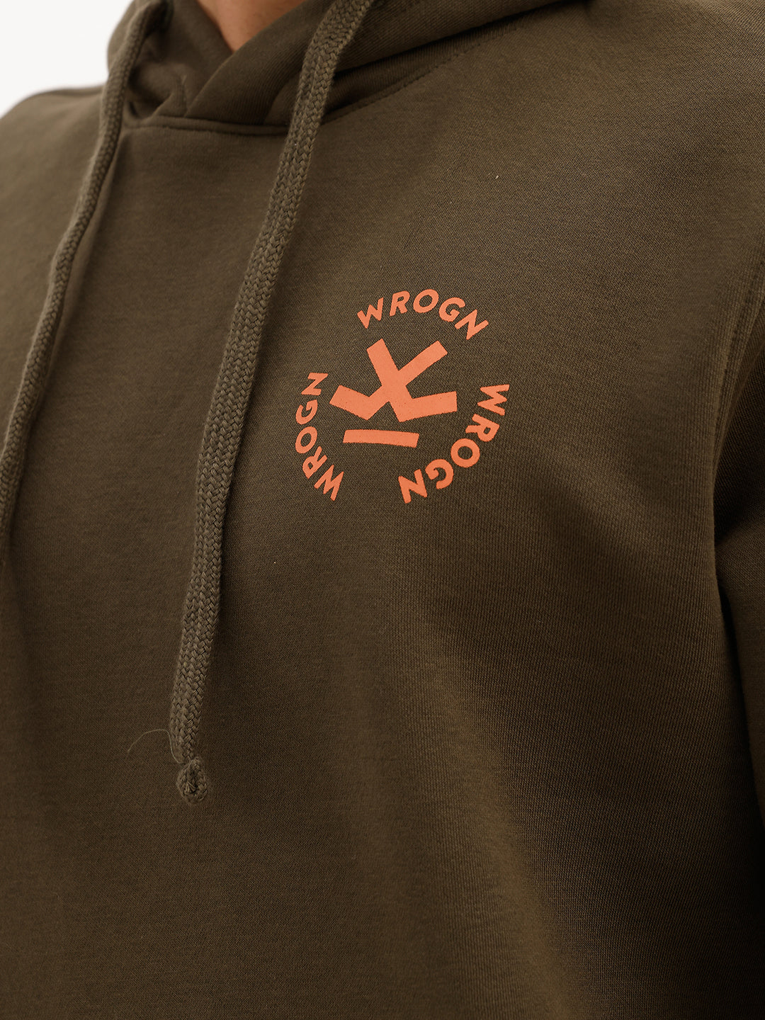 Classic Placement Printed Hooded Sweatshirt | Olive