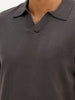 Solid Slim Fit Flatknit Polo T-Shirt | Dark Grey | WPT02HSSL1623S
