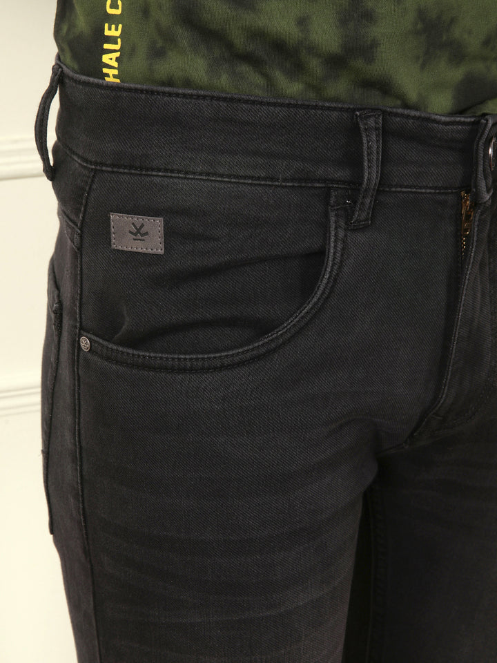 Light Faded Slim Tapered Jeans | Black