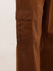 Solid Straight Fit Cargo Trousers | Brown | WVTR4005F