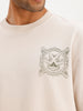 Classic Oversized Fit Back Print T-Shirt | Beige