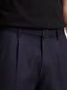 Anti Fit Pleated Trouser | Navy Blue