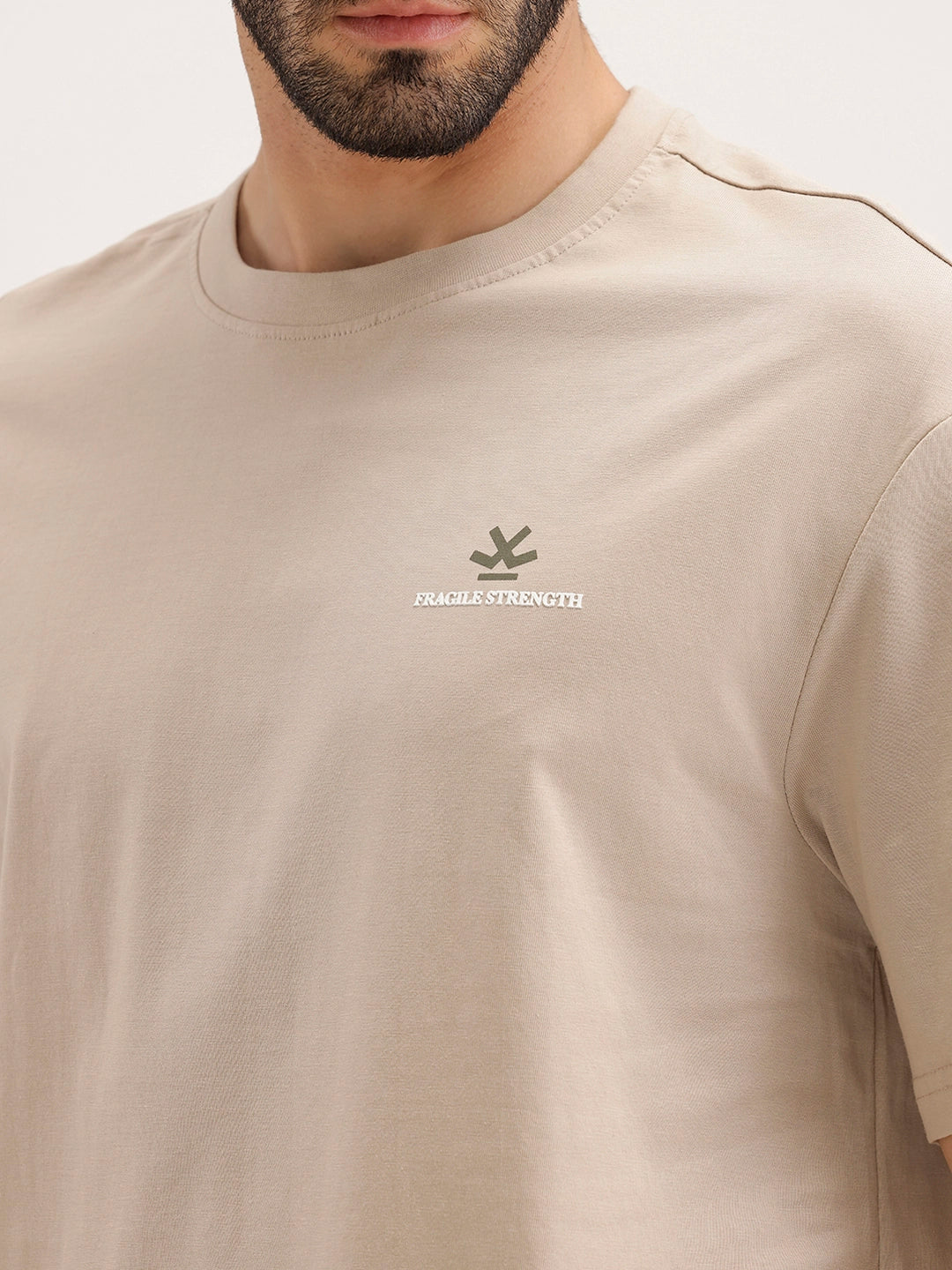 Oversized Back Printed T-Shirt | Beige