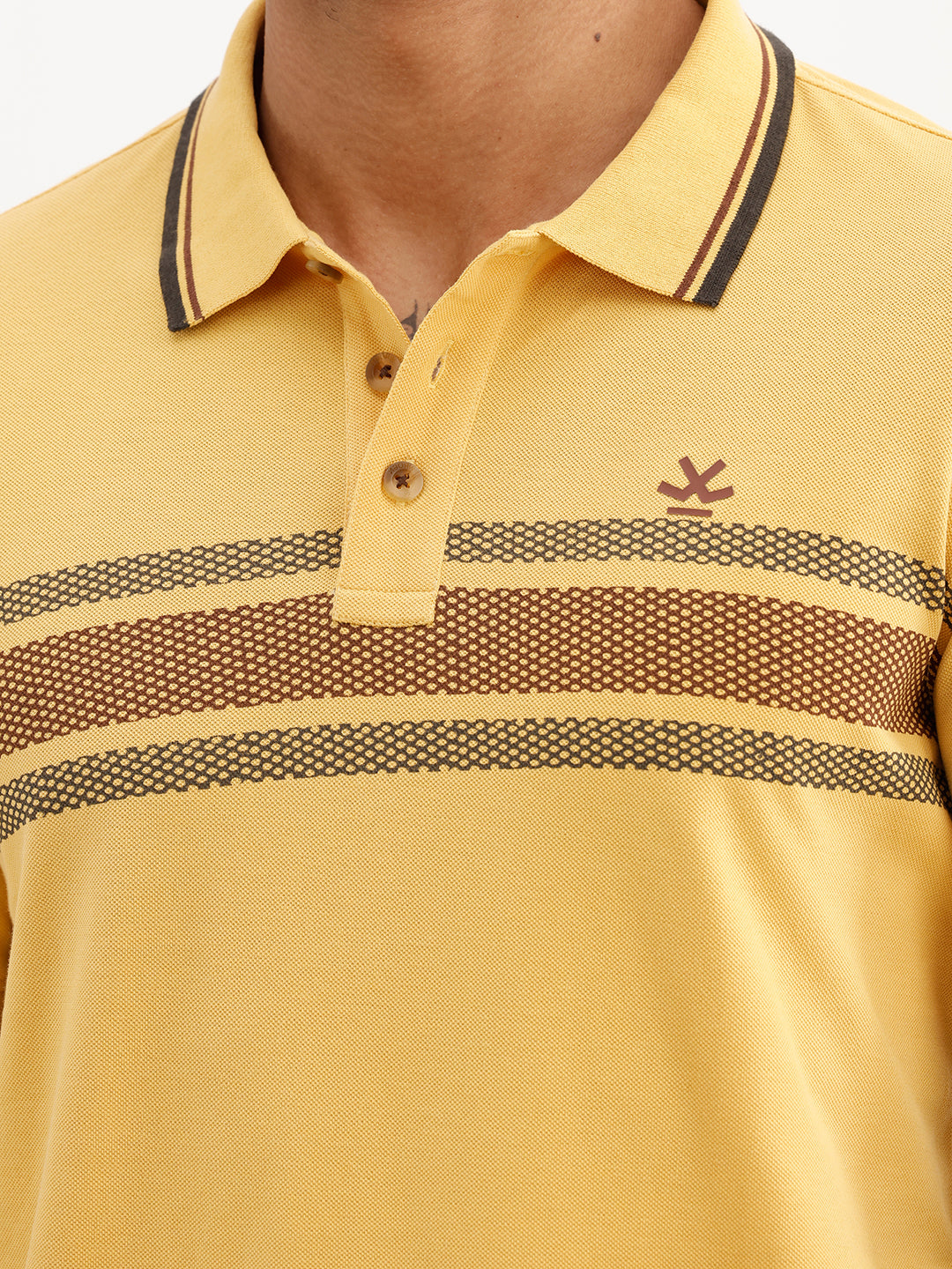 Placement Printed Polo T-Shirt | Yellow | WWTS240F