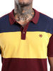 Maroon Colour Block Polo T-Shirt