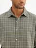 Checkered Slim Fit Full Sleeve Shirt | Olive | WSH02FSSL7018W