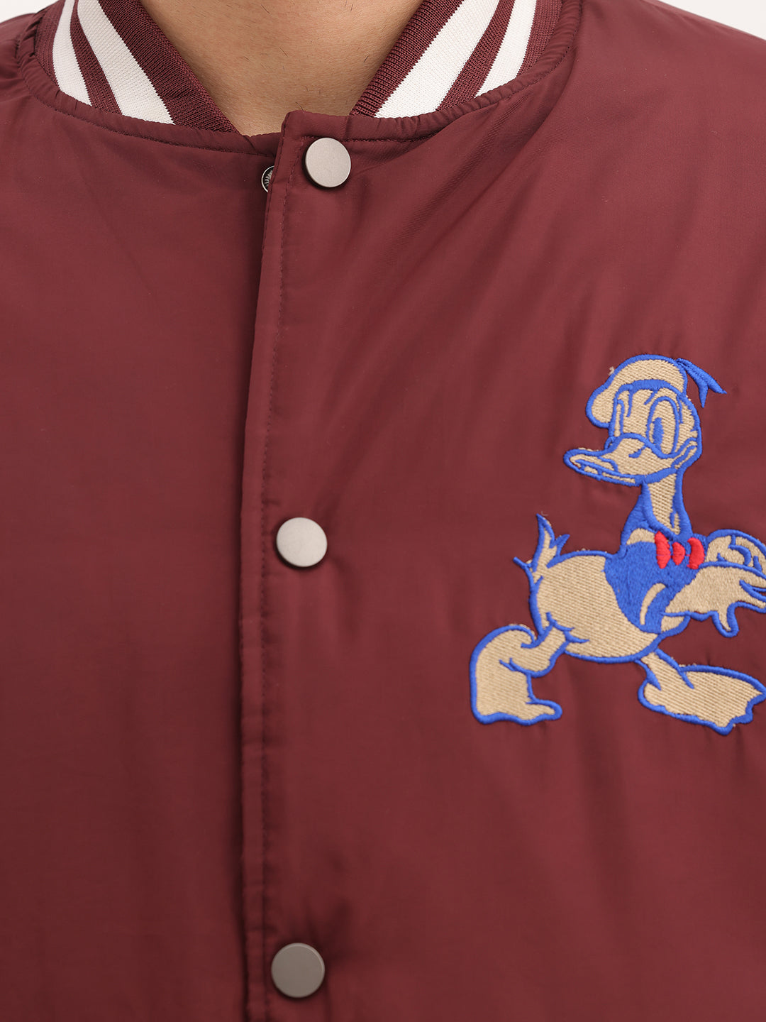 Relaxed Fit Bomber Jacket | Maroon