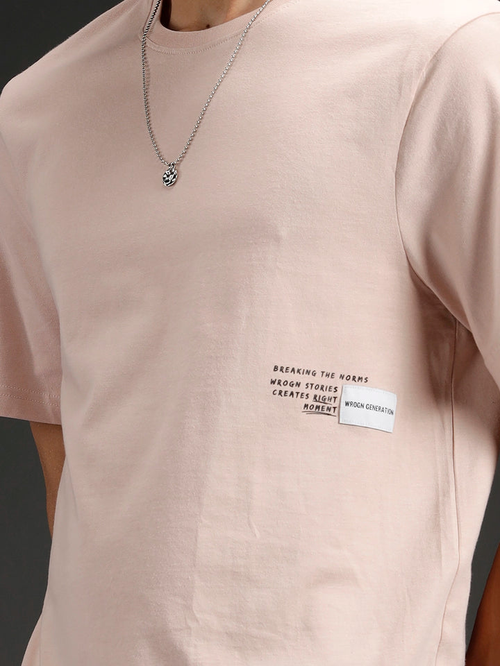 Men's Regular Fit T-shirt with Placement Graphic | Pink