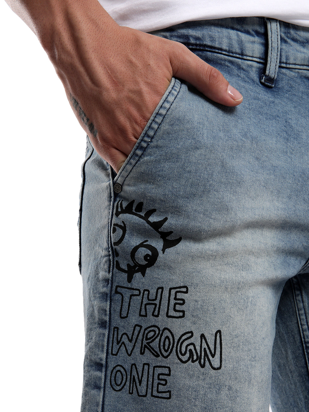 Wrogn Monster Denim Shorts