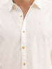 Slim Fit Solid Corduroy Shirt | White
