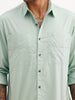 Solid Comfort Fit Double Pocket Shirt | Green