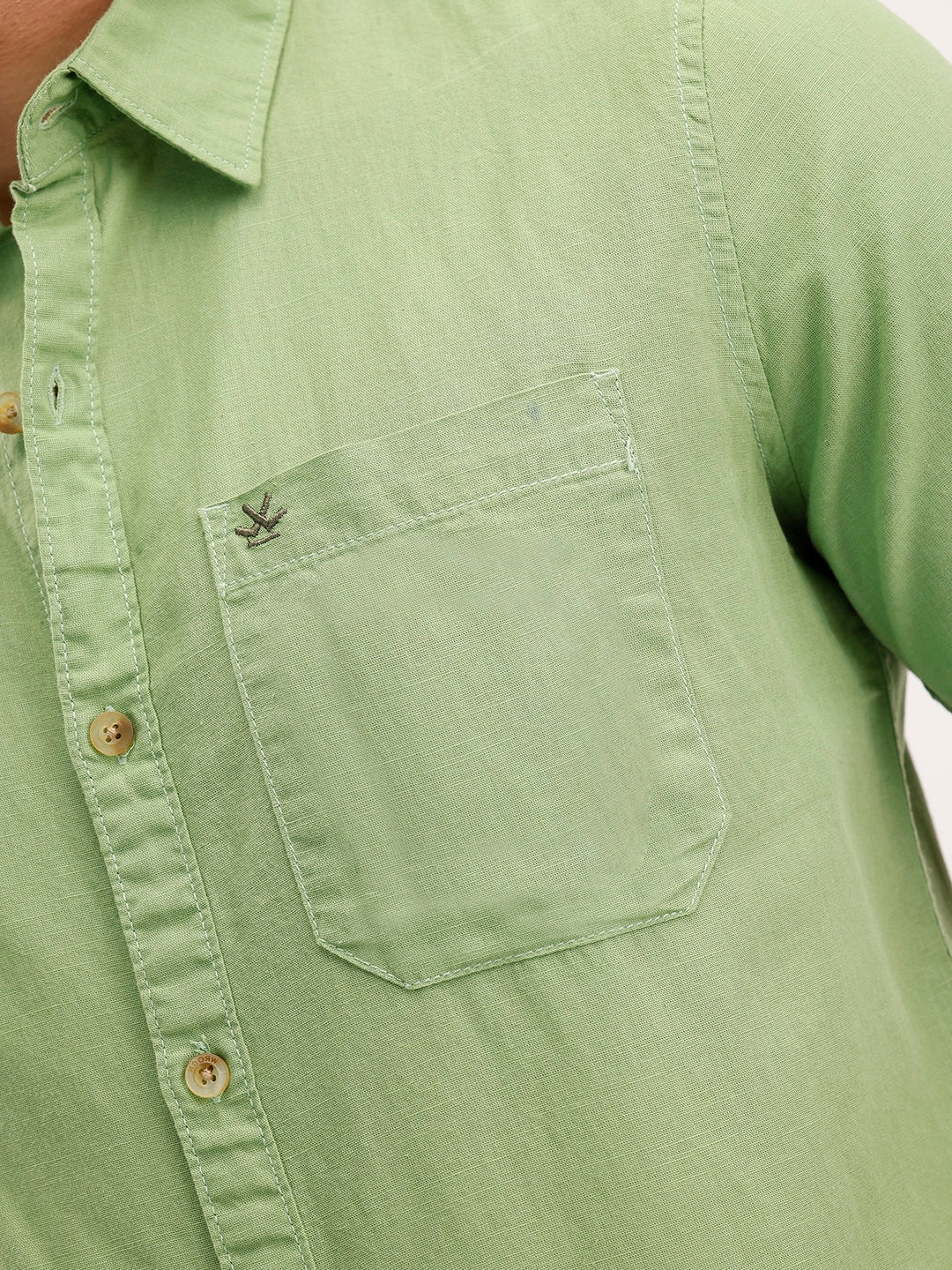 Solid Regular Fit Shirt | Light Green